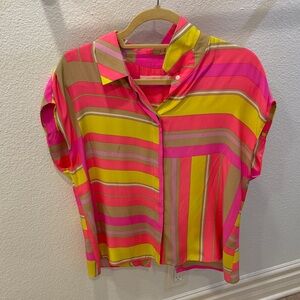 Alice & Trixie Pink and Yellow Striped Blouse